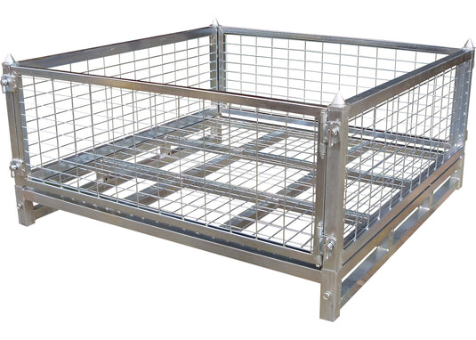 Half Height Wire Mesh Stillage Cage – Collapsible, Stackable  1000kg SWL