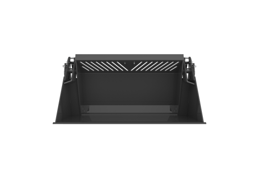 4-in-1 Bucket with Teeth for Mini Skid Steer - Low Profile Extended Bottom, Heavy Duty Steel