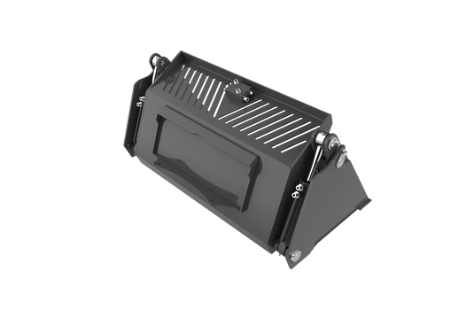 4-in-1 Bucket with Teeth for Mini Skid Steer - Low Profile Extended Bottom, Heavy Duty Steel