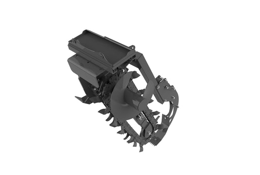 Hydraulic Skid Steer Trencher Attachment 36 Inch Adjustable Depth Control 3 Chain Options