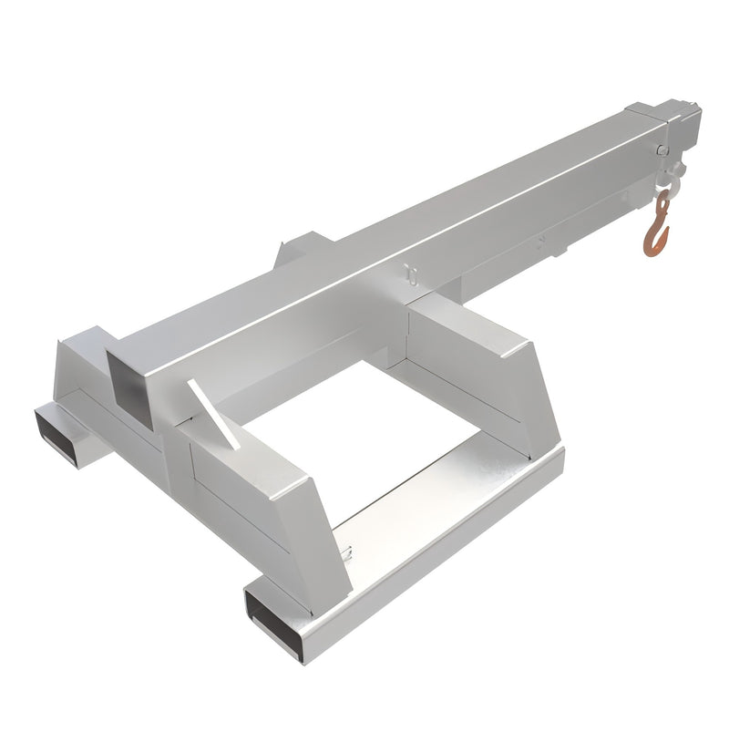 Load image into Gallery viewer, Forklift Fixed Long Jib Boom Attachment – 7.5T Heavy-Duty, 3.56m Reach, Wide Pocket, Swivel Hook &amp; Shackle
