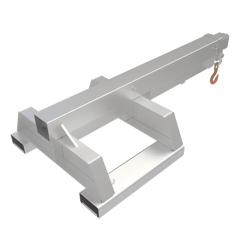 Load image into Gallery viewer, Forklift Fixed Long Jib Boom Attachment – 10T Ultra Heavy-Duty, 3.56m Reach, Wide Pocket, Zinc Plated
