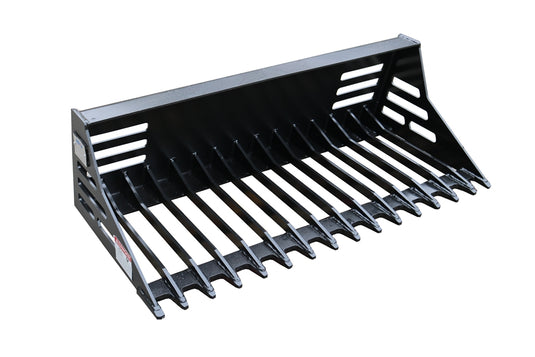 Avant Loader Rock Bucket Rake - Heavy Duty Sifting Bucket for Debris Cleanup and Leveling