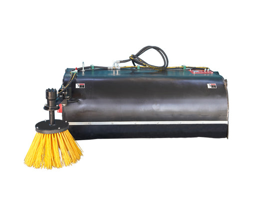 Skid Steer Box Broom with Side Brush 44 Inch Bidirectional Reversible Debris Collection Sweeper