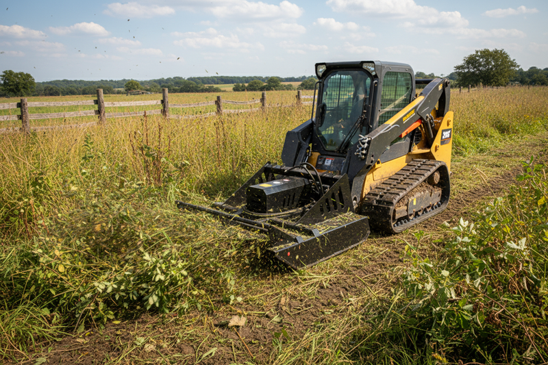 Load image into Gallery viewer, Skid Steer Brush Cutter 65 Inch Hydraulic Direct Drive Stump Jumper Land Clearing Attachment

