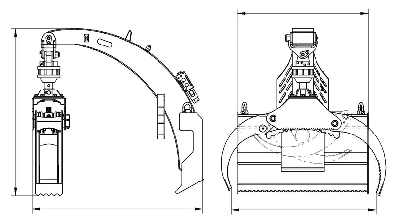 Chargez l'image dans la visionneuse de la galerie, Skid Steer Hydraulic 360 Rotating Log Grapple 450kg Timber Handling Forestry Attachment
