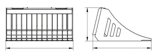 Skid Steer Flat Bar Rock Bucket 44 Inch Reinforced Cutting Edge Sand Sifting Attachment