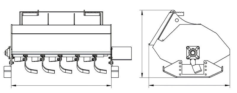 Carregue imagem no visualizador da galeriaSkid Steer Bi-Directional Rotary Tiller Attachment 44 Inch Replaceable Hardened Tines
