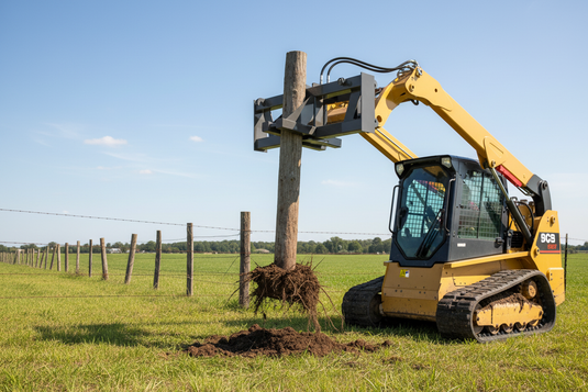 Hydraulic Skid Steer Tree Fence Post Puller Attachment 1360kg for Wood Post T Post