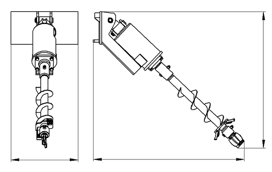 Compact Loader Hydraulic Auger Attachment with Planetary Gear Drive for Avant 300