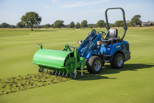 Avant 300 500 Compact Loader Core Aerator Attachment Lawn Plug Aerator Heavy Clay Soil Sports Field