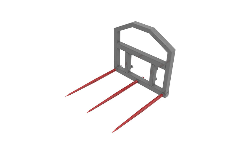 Indlæs billede i Gallery Viewer, Compact Loader Bale Forks Attachment for Round Square Bales Removable Centre Tine
