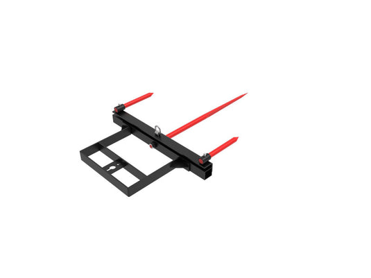 Clamp-On Bale Spear for Loader Bucket, Heavy Duty Hay Fork Attachment with Stabilizer Spears