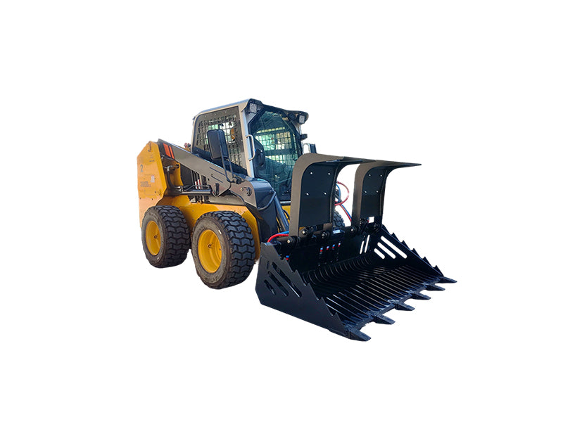 Indlæs billede i Gallery Viewer, Heavy Duty Skid Steer Rock Bucket Grapple with Teeth 60-82 Inch Attachment
