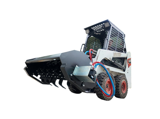 Skid Steer Bi-Directional Rotary Tiller Attachment 44 Inch Replaceable Hardened Tines