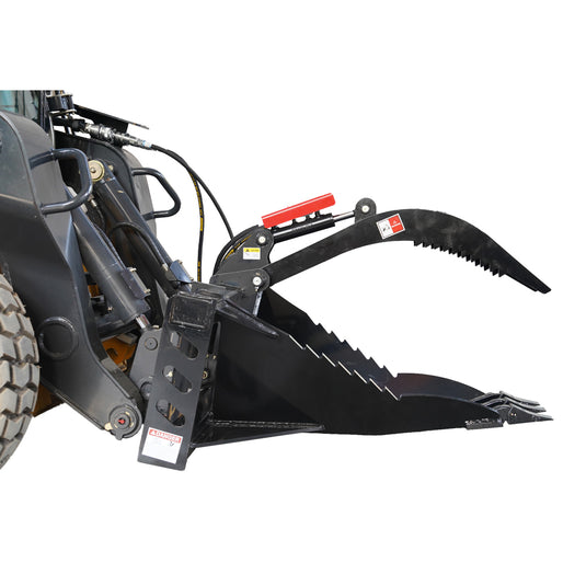 Extreme Duty Skid Steer Stump Bucket Grapple Attachment Root Removal