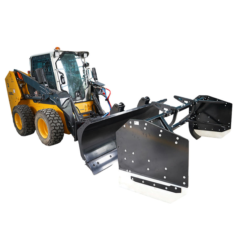 Load image into Gallery viewer, Skid Steer Snow Pusher Attachment with Hydraulic Angle, Adjustable Width 96"-108"  2-in-1 Snow Pusher &amp; Collector

