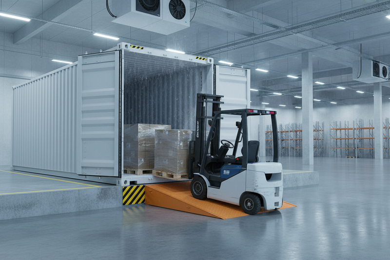 Laden Sie das Bild in Galerie -Viewer, Heavy Duty Refrigerated Container Ramp – 6,000kg Forklift
