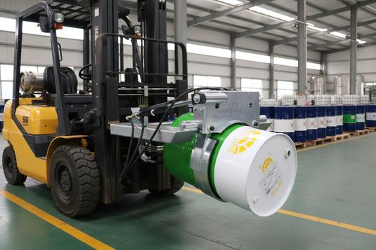 Hydraulic Drum Lifter & Rotator Forklift Attachment, 1000kg, 135° Rotation, 205L Drum, Galvanized