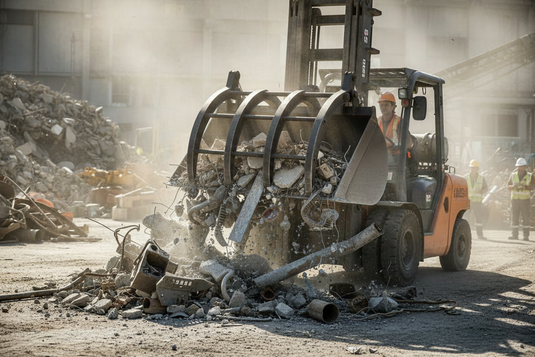 Forklift Grapple Bucket Attachment – Hydraulic Multi-Claw, 1.7m³ Capacity for Waste & Loose Material Handling