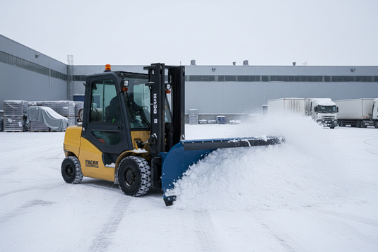 Forklift Snow Plow with Replaceable Rubber Blade  3-Position Adjustable 2000mm