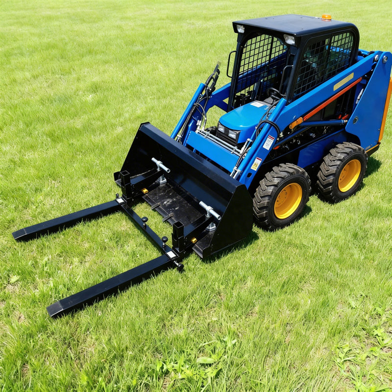Load image into Gallery viewer, Adjustable Clamp On Pallet Forks for Tractor Loader Bucket, 4000 LB, 24 to 43 Inch Spacing, Roll Back Protection, Chain Holes
