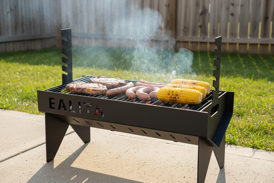 Large Charcoal BBQ Grill, 32 Inch Outdoor Barbecue Grill with Adjustable Temperature for Backyard and Camping