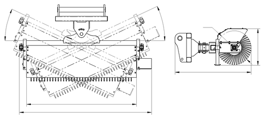Hydraulic Angle Broom for Manitou Telehandler, 72 Inch Manual Tilt Sweeper Attachment