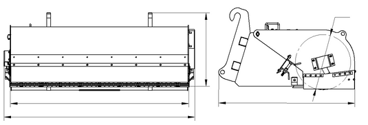Hydraulic Pick Up Broom for JCB Telehandler, 72 Inch Box Broom Sweep Collect and Dump