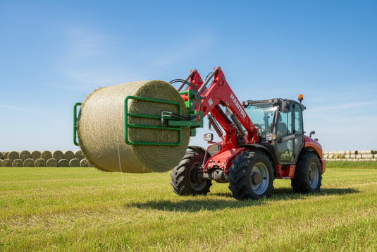 Hydraulic Round Bale Grab for JCB and Manitou Front End Loader, 2000kg SWL