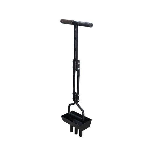 Manual Lawn Core Aerator with Soil Collection Tray, 3 Tine Plug Aerator, 4 Inch Depth, 37.6 Inch, No Cleanup Needed