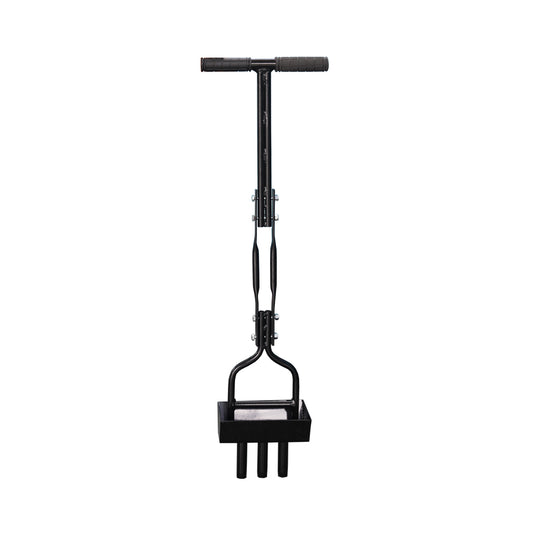 Manual Lawn Core Aerator with Soil Collection Tray, 3 Tine Plug Aerator, 4 Inch Depth, 37.6 Inch, No Cleanup Needed