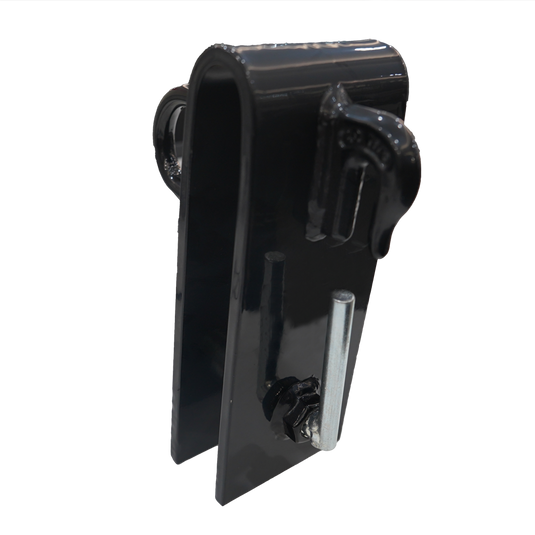 Tractor Bucket Grab Hook Attachment, 1100 LB Capacity, No Drill No Weld, Hand Crank Puck Lock, Front End Loader Easy Lift