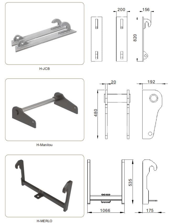 Carregue imagem no visualizador da galeriaWeld-On Hitch Bracket for JCB Manitou and Merlo, Front End Loader Attachment Conversion
