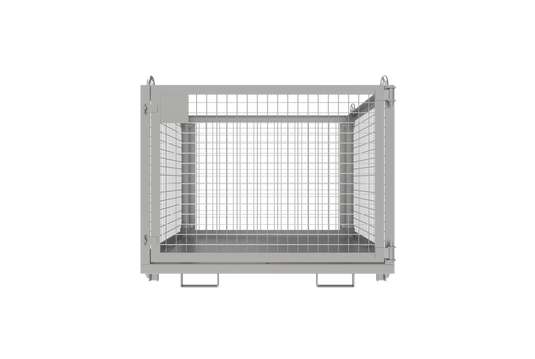 Foldable Crane & Forklift Goods Cage – Stackable Flat Pack  1000kg SWL