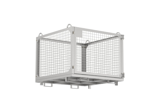 Foldable Crane & Forklift Goods Cage – Stackable Flat Pack  1000kg SWL