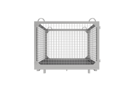 Foldable Crane & Forklift Goods Cage – Stackable Flat Pack  1000kg SWL