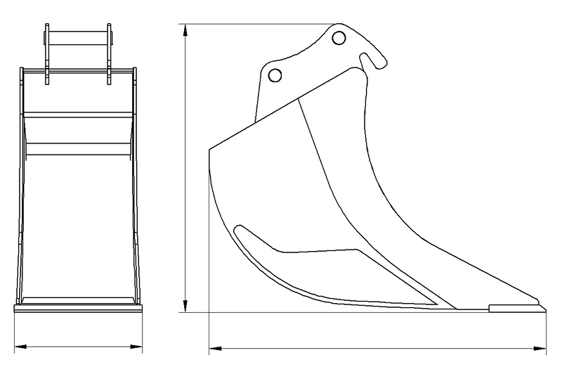 Load image into Gallery viewer, Excavator Narrow Trenching Bucket  250–600mm  S30–S70  1–18 Ton  Cable Pipe Laying
