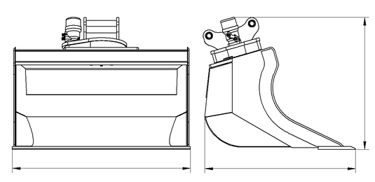 360° Rotating Grading Bucket for Excavator  Hydraulic Tilt  S40 Bracket