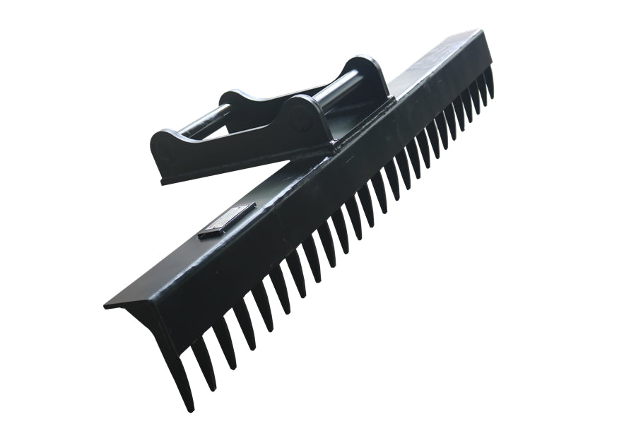 Ditch Rake Mini Excavator Rake Attachment Light Duty Gravel Ditch Cleaning EALITA