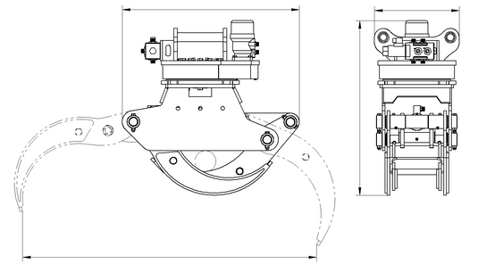 360 Degree Rotating Hydraulic Timber Grapple for Excavator, Forestry Log Grab with Hydraulic Rotator