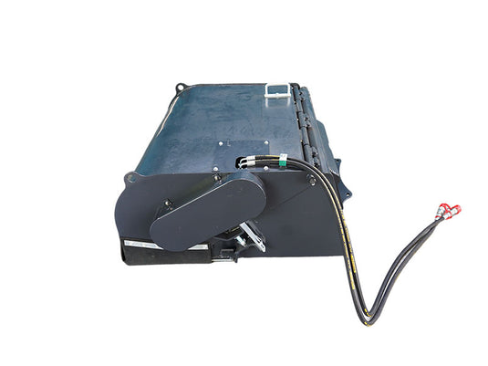 Mini Skid Steer Sweeper Attachment - 44 Inch Hydraulic Broom with Debris Collection Box