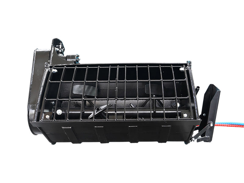 Załaduj obraz do przeglądarki galerii, Mini Skid Steer Self Loading Concrete Mixer Bucket - 100L Hydraulic Discharge with Bag Breaker
