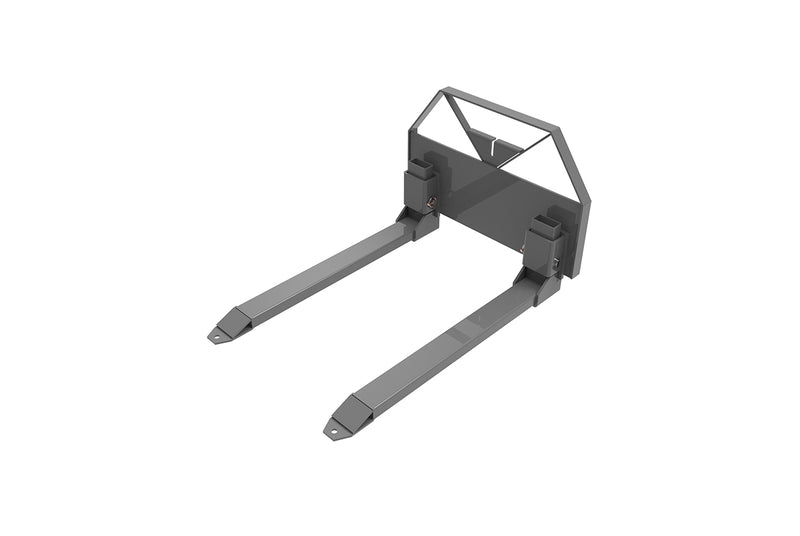 Indlæs billede i Gallery Viewer, Mini Skid Steer Pallet Forks with Tow Hitch - 46 Inch Heavy Duty Fork Attachment 1200kg Capacity
