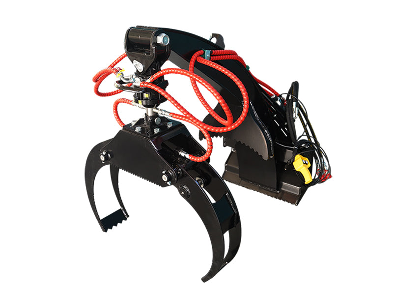 Load image into Gallery viewer, Mini Skid Steer Log Grapple Hydraulic Spring Centered Heavy Duty Wood Handling Attachment
