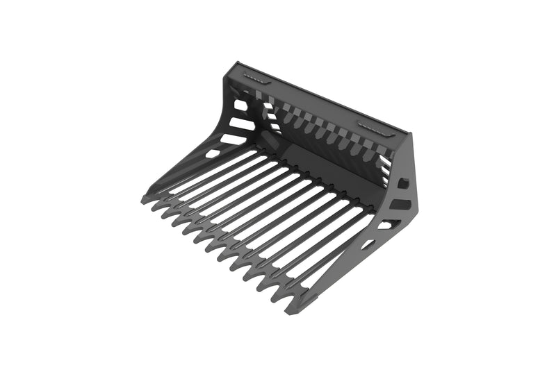 Load image into Gallery viewer, 42 Inch Mini Skid Steer Extreme Duty Round Bar Rock Bucket Attachment
