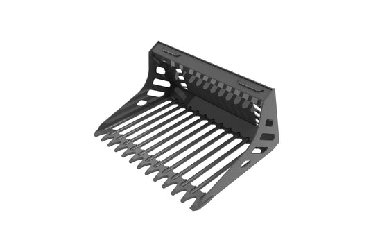 42 Inch Mini Skid Steer Extreme Duty Round Bar Rock Bucket Attachment