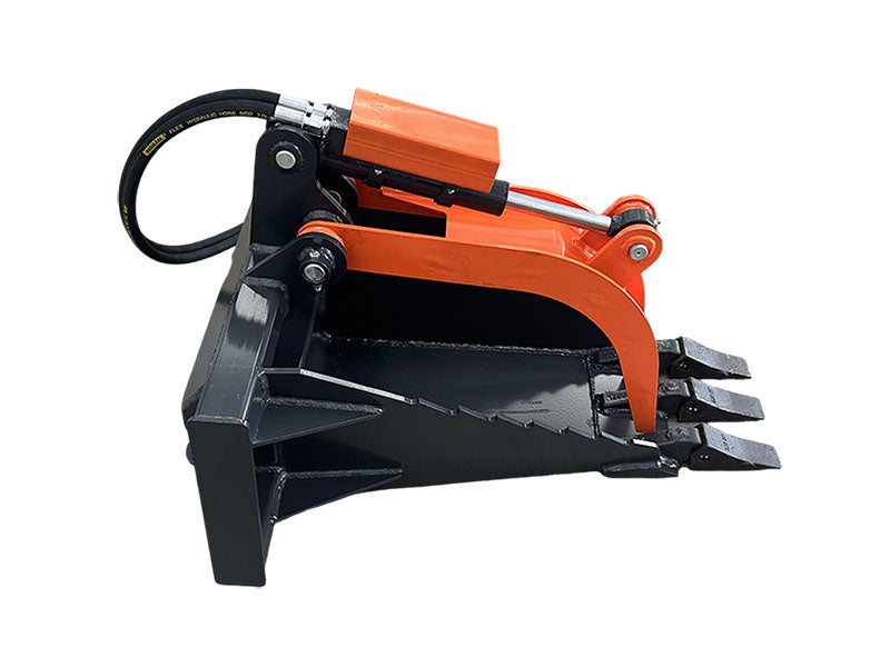 Chargez l'image dans la visionneuse de la galerie, Mini Skid Steer Stump Bucket Grapple 37 Inch Hydraulic 2 in 1 Root Tree Stump Removal Attachment
