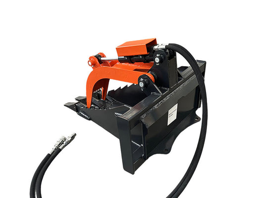 Mini Skid Steer Stump Bucket Grapple 37 Inch Hydraulic 2 in 1 Root Tree Stump Removal Attachment
