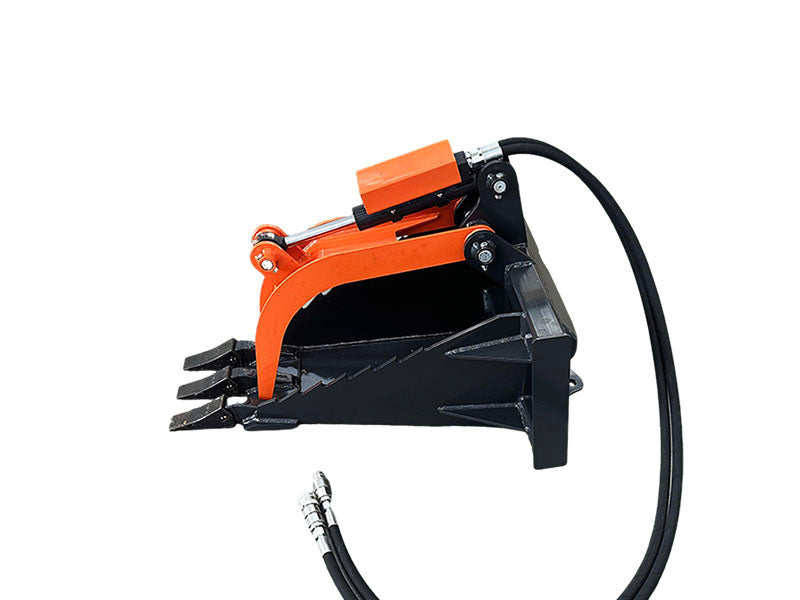 Chargez l'image dans la visionneuse de la galerie, Mini Skid Steer Stump Bucket Grapple 37 Inch Hydraulic 2 in 1 Root Tree Stump Removal Attachment
